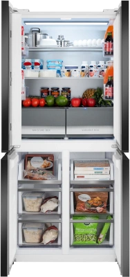 Холодильник Weissgauff WCD 450 White Rock Glass NoFrost Inverter 3-хкамерн. белый