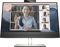 Монитор HP 23.8" E24mv G4 Conferencing черный IPS 16:9 HDMI M/M Cam HAS Piv 1000:1 250cd 178гр/178гр 1920x1080 60Hz VGA DP FHD USB 6.5кг