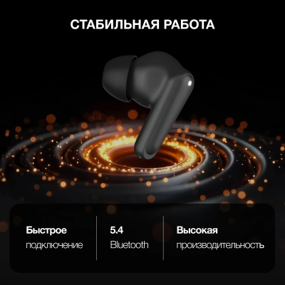 Гарнитура внутриканальные Hyundai Select H-EP203 черный беспроводные bluetooth в ушной раковине (HEP203B)