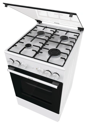 Плита Комбинированная Gorenje GK5A21WH белый/черный (стеклянная крышка) реш.сталь