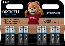 Батарея Opticell Turbo MAX LR6 AA (8шт) блистер