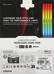 Память DDR4 32GB 3200MHz Kingston KF432C16RB2A/32 Fury Renegade RGB RTL Gaming PC4-25600 CL16 DIMM 288-pin 1.35В dual rank с радиатором Ret