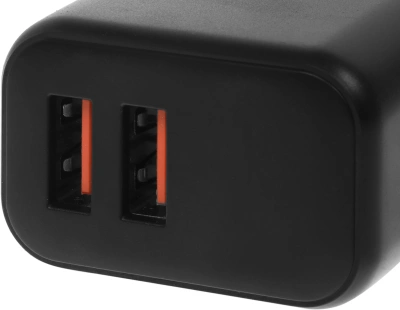Сетевое зар./устр. BoraSCO 15W 3A 2xUSB универсальное черный (52581)