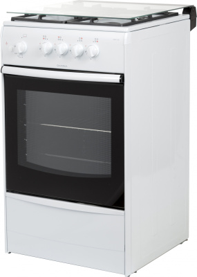 Плита Газовая Darina 1B1 GM 441 008 W белый/черный (стеклянная крышка) реш.чугун