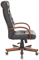 Кресло руководителя Бюрократ T-9928WALNUT/ECO черный экокожа крестов. металл/дерево
