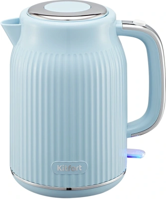 Чайник электрический Kitfort КТ-6790 1.7л. 2200Вт голубой/серебристый корпус: пластик