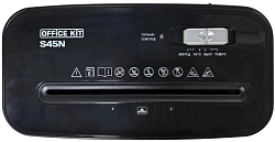 Шредер Office Kit S45N 2x13 черный (секр.P-5) фрагменты 6лист. 14лтр. скобы пл.карты