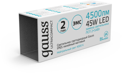 Светильник Gauss Ultracompact 143426245 45Вт 4000K белый