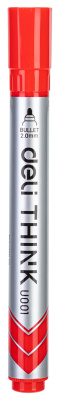 Маркер для досок Deli EU00140 Think круглый пиш. наконечник 2мм красный