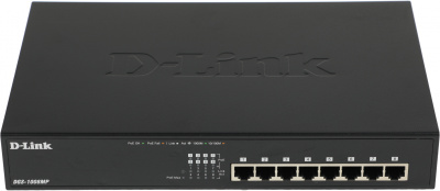 Коммутатор D-Link DGS-1008MP/B1A 8x1Гбит/с 8PoE+ 125W неуправляемый