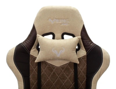 Кресло игровое Zombie VIKING 7 KNIGHT Fabric коричневый/бежевый ткань/эко.кожа с подголов. крестов. металл
