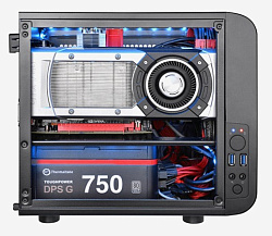 Корпус Thermaltake Core V1 черный без БП miniITX 2x80mm 1x120mm 1x140mm 2xUSB3.0 audio bott PSU