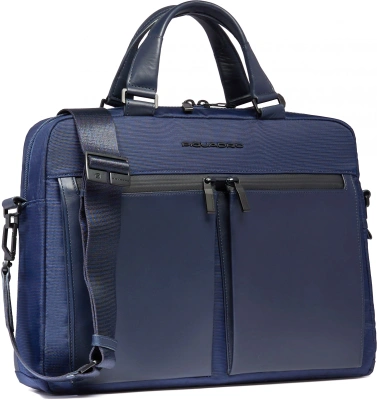 Деловая сумка Piquadro Orion CA6623S136/BLU с отделением для ноутбука синий ткань/натур.кожа