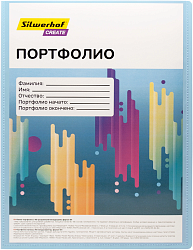 Папка-портфолио с 40 прозр.вклад. Silwerhof Create SCR-P40AZURE A4 пластик 0.7мм карм.на лиц.стор. голубой
