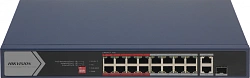Коммутатор Hikvision DS-3E0318P-E/M(C) 17x100Мбит/с 1SFP 16PoE+ 135W неуправляемый