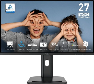 Монитор MSI 27" Pro MP273QP E2 черный IPS LED 1ms 16:9 HDMI M/M матовая HAS Piv 400cd 178гр/178гр 2560x1440 100Hz DP 2K 6.05кг