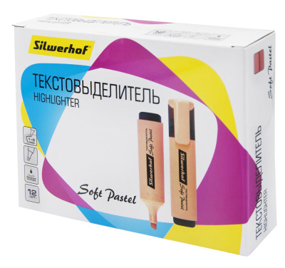 Текстовыделитель Silwerhof Soft Pastel 108133-28 скошенный пиш. наконечник 1-5мм персиковый коробка