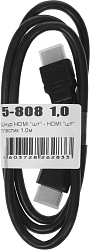 Кабель аудио-видео Premier 5-808 HDMI (m)/HDMI (m) 1м. позолоч.конт. черный (5-808 1.0)