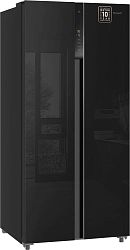 Холодильник Weissgauff WSBS 500 Inverter NoFrost 2-хкамерн. черный стекло инвертер