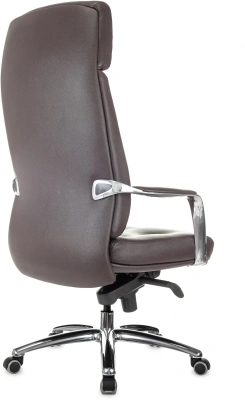 Кресло руководителя Бюрократ _DAO коричневый кожа крестов. алюминий