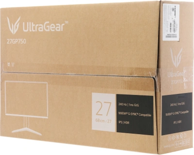 Монитор LG 27" UltraGear 27GP750-B черный IPS LED 16:9 HDMI матовая HAS 400cd 178гр/178гр 1920x1080 240Hz G-Sync FreeSync DP FHD 6кг