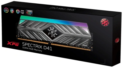 Память DDR4 8GB 3600MHz A-Data AX4U36008G18I-ST41 XPG Spectrix D41 RGB RTL Gaming PC4-28800 CL18 DIMM 288-pin 1.35В с радиатором Ret