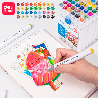 Набор маркеров для скетчинга Deli 70816-36 скошенный пиш. наконечник 36цв. пластиковая коробка