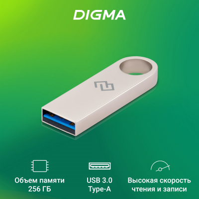 Флеш Диск Digma 256GB DRIVE3 DGFUL256A30SR USB3.0 серебристый