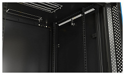 Шкаф коммутационный Hyperline (TWB-0945-SR-RAL9004) настенный 9U 600x450мм пер.дв.стал.лист 60кг черный 275мм 180град. 500мм IP20 сталь