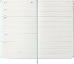 Еженедельник Moleskine CLASSIC WKNT Large 130х210мм 144стр. аквамарин