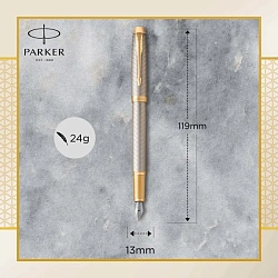 Ручка перьев. Parker IM Premium F323 (1931684) Grey GT F сталь нержавеющая подар.кор.
