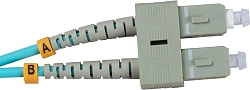 Патч-корд Cabeus FOP-50-LC-SC-5M 2x50/125 OM3 LC дуплекс-SC дуплекс 5м LSZH бирюзовый
