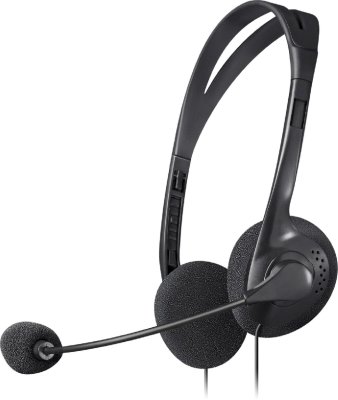 Наушники с микрофоном Defender Aura 102 черный 1.8м накладные оголовье (63102)
