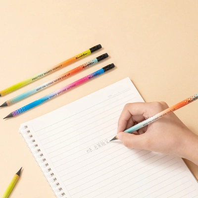 Карандаш ч/г Deli EC050-HB 2.2мм HB трехгран. ассорти ластик