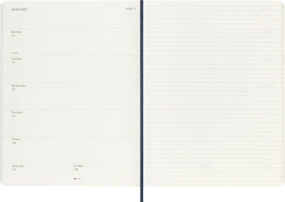 Еженедельник Moleskine CLASSIC SOFT WKNT XL 190х250мм 144стр. мягкая обложка синий сапфир