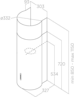 Вытяжка каминная Elica Stone WH/A/33 белый управление: кнопочное (1 мотор)