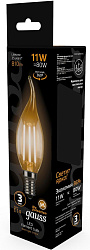 Лампа филам. Gauss Filament 11Вт цок.:E14 свеча 220B св.свеч.бел.теп. CF35 (упак.:1шт) (104801111)