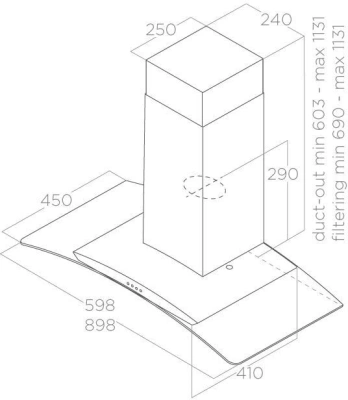 Вытяжка каминная Elica Circus IX/A/60 нержавеющая сталь управление: кнопочное (1 мотор)