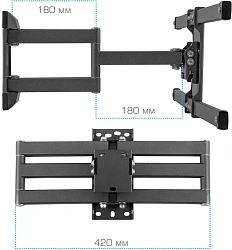 Кронштейн для телевизора Kromax CORBEL-10 титан 32"-75" макс.45кг настенный поворот и наклон