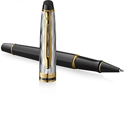 Ручка роллер Waterman Reflections of Paris Expert DeLuxe (2200941) Black GT F черн. черн. подар.кор. золотистый