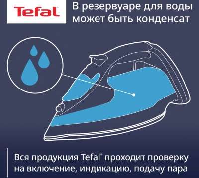 Утюг Tefal FV5718E0 2500Вт голубой/белый