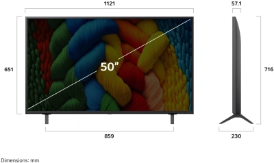 Телевизор LED LG 50" 50NANO81A6A.ARUG черный 4K Ultra HD 60Hz DVB-T DVB-T2 DVB-C DVB-S DVB-S2 USB WiFi Smart TV