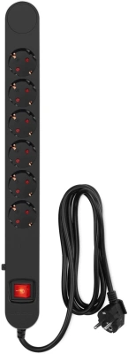Сетевой фильтр Ippon NF-EU-1.8-16 1.8м (6 розеток) черный (коробка)