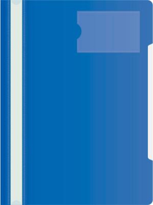 Папка-скоросшиватель Бюрократ -PS-V20BLU A4 прозрач.верх.лист карм.для визит. пластик синий 0.12/0.16