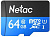 Флеш карта microSDXC 64GB Netac NT02P500STN-064G-R P500 + adapter
