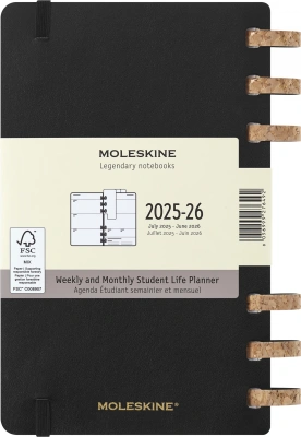 Еженедельник Moleskine ACADEMIC SPIRAL DSSPB12AMWH3 Large 150х210мм 200стр. кремовые страницы спираль черный