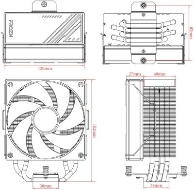 Устройство охлаждения(кулер) ID-Cooling Frozn A410 ARGB Soc-AM5/AM4/1200/1700/1851 черный 4-pin 29.9dB Al+Cu 220W 730gr Ret (FROZN A410 ARGB)