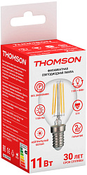 Лампа светодиодная Thomson Filament TH-B2088 11Вт цок.:E14 шар 220B св.свеч.бел.нейт. Globe (упак.:1шт)
