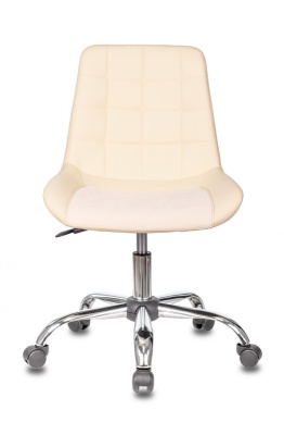 Кресло Бюрократ CH-350SL светло-бежевый текстиль/эко.кожа крестов. металл хром