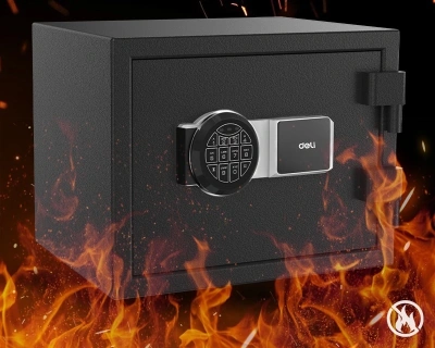 Сейф мебельный Deli ET586 огнестойкий 300x380x300мм электронный/ключевой